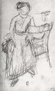 Study of Helene Rouart sitting on the Arm of a Chair Edgar Degas